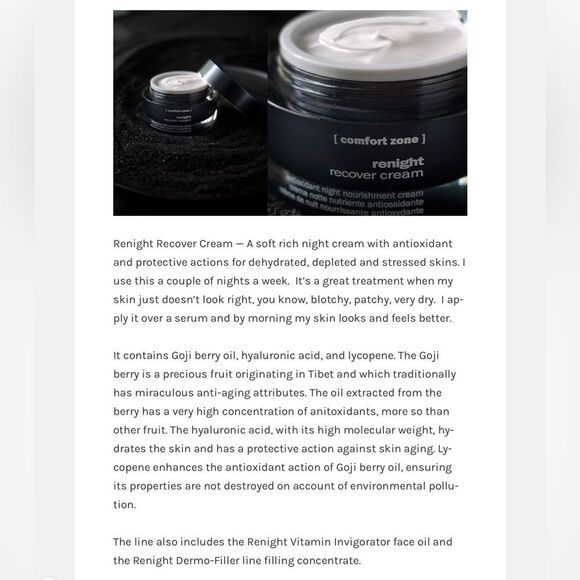 New In Box Comfort Zone Renight Recover Cream - Picture 2 of 2